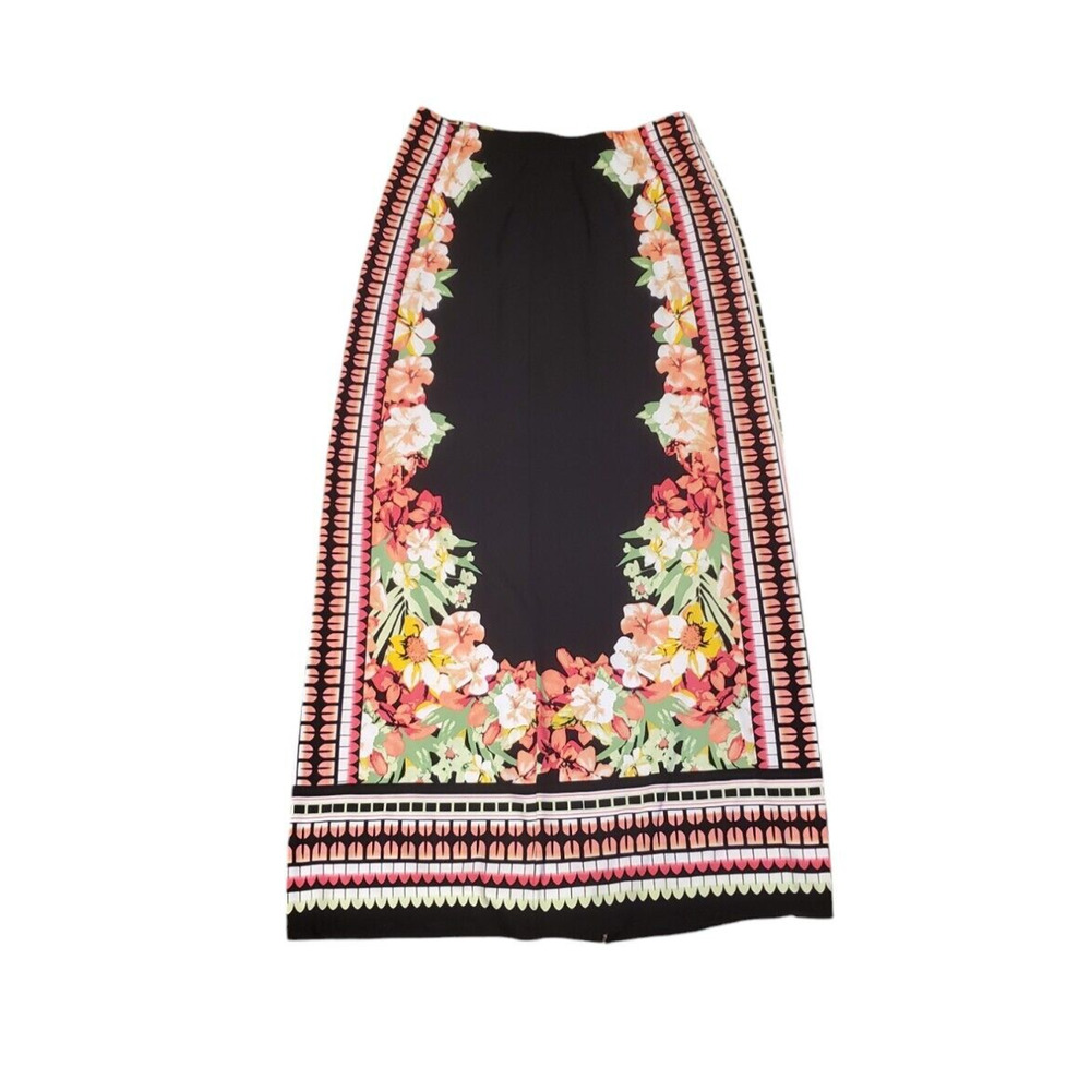 Cato Casual Maxi Skirt Straight Stretch Split Floral Hawaiian Women Size Medium